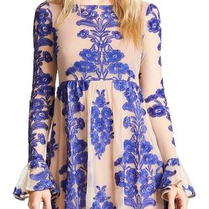For Love and Lemons Temecula Mini Dress in Blue. Perfect condition. Size M. $78